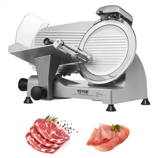 VEVOR Kommerzieller Fleisch Allesschneider 340 W, Elektrische Aufschnittmaschine Lebensmittelschneider mit 25,4 cm-Kohlenstoffstahlklinge, 0–15 mm Einstellbare Dicke für Fleisch, Käse, Gemüse usw. VEVOR Kommerzieller Fleisch Allesschneider 340 W, Elektrische Aufschnittmaschine Lebensmittelschneider mit 25,4 cm-Kohlenstoffstahlklinge, 0–15 mm Einstellbare Dicke für Fleisch, Käse, Gemüse usw.