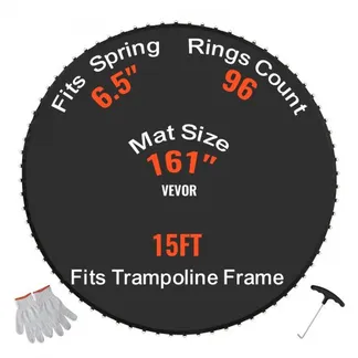 VEVOR Ersatz-Trampolinmatte Sprungmatte passend für 457 cm Rahmen, universelle Sprungmatte verstärkte UV-beständige Matte mit Federwerkzeug und langlebigen V-Ringen, passend für 16,5 cm Federlänge VEVOR Ersatz-Trampolinmatte Sprungmatte passend für 457 cm Rahmen, universelle Sprungmatte verstärkte UV-beständige Matte mit Federwerkzeug und langlebigen V-Ringen, passend für 16,5 cm Federlänge