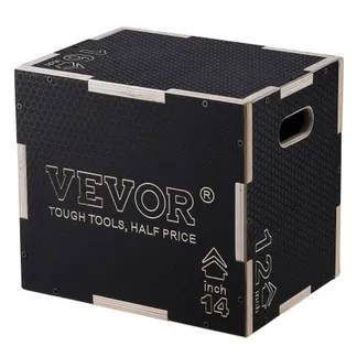 VEVOR 3-in-1-Plyometrische Sprungbox 16/14/12-Zoll-Plyobox, Sprungkasten Sprungkiste 204 kg Tragfähigkeit, Fitnessübungs-Step-Up-Box für Heimtraining, Sprungkrafttraining Schwarz Einstellbare Höhe VEVOR 3-in-1-Plyometrische Sprungbox 16/14/12-Zoll-Plyobox, Sprungkasten Sprungkiste 204 kg Tragfähigkeit, Fitnessübungs-Step-Up-Box für Heimtraining, Sprungkrafttraining Schwarz Einstellbare Höhe