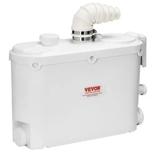 VEVOR Hebeanlage, 500 W, 110 L/min Durchfluss, 8 m Förderhöhe, Schmutzwasserpumpe mit 4 Wassereinlässen, Abwasserhebeanlage für Küche, Keller, Dusche, Waschbecken, Waschküche, Badewanne – Bild 9
