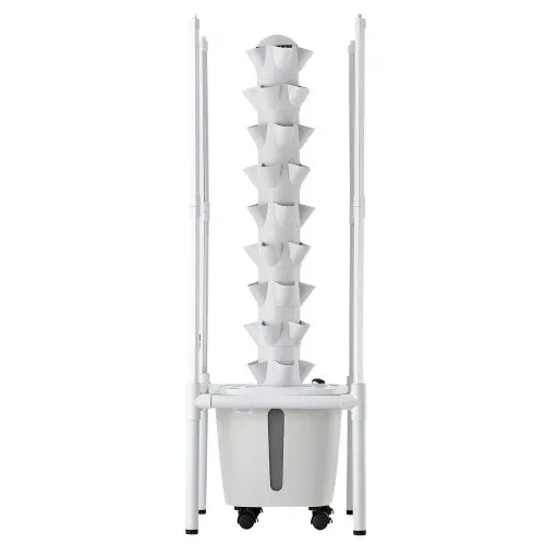 VEVOR Hydroponischer Turm 45 Pods, Hydrotower 9 Ebenen, Hydroponik-Anbausystem mit LED-Pflanzenlampe, App-Steuerung & Rädern, 20-L-Wassertank & Pumpe, Hydroponic Tower für Kräuter, Obst & Gemüse – Bild 9