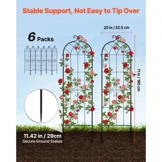 VEVOR Rankgitter, 180×52,5 cm 6er-Pack, Metall Rankhilfe mit Pulverbeschichteter Oberfläche & Verriegelungsmechanismus, Kletterhilfe, Garten Spalier, Pflanzengitter für Blumen, Gemüse & Rosen VEVOR Rankgitter, 180×52,5 cm 6er-Pack, Metall Rankhilfe mit Pulverbeschichteter Oberfläche & Verriegelungsmechanismus, Kletterhilfe, Garten Spalier, Pflanzengitter für Blumen, Gemüse & Rosen