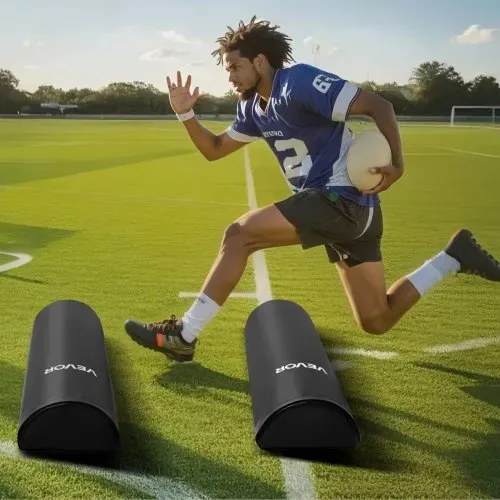 VEVOR Fußball Tackling Dummy PVC Step-Over-Dummy, hochdichtes Schwamm-Blocking-Pad (1080 x 310 x 155 mm), robuste Trainingsdummies mit Griffen, ideal für Beinarbeitsübungen, Sporttraining, 2 Stk. – Bild 7