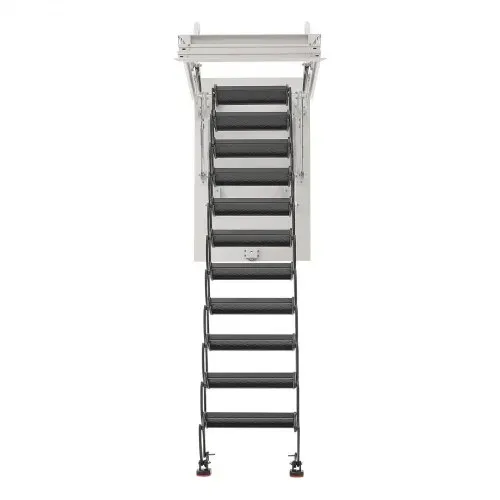 VEVOR Dachbodenleiter, Tragkraft 299,4 kg, passend für Deckenhöhen von 2,6 bis 2,85 m und Öffnungsgröße von 1000,76x698,5 mm, Scherentreppe aus legiertem Stahl mit Zugstange für Dachboden – Bild 10
