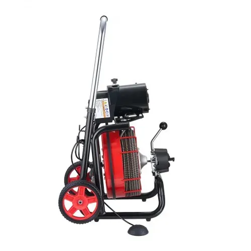 VEVOR Rohrreinigungsmaschine φ13 mm x 30 m, Reinigungsspirale mit Rädern, Automatischer Zufuhr, 8 Schneidmessern & Pneumatischem Fußschalter, Rohrreinigungsgerät für Rohre von 50 bis 150 mm – Bild 10