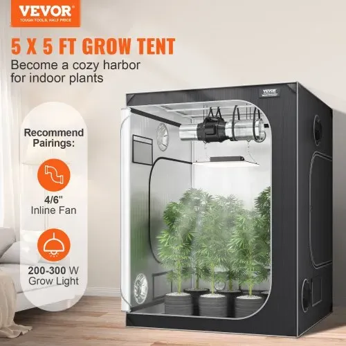 VEVOR Grow-Zelt, 152,4 x 152,4 x 203,2 cm, Indoor-Growzelt, hydroponische Fenstertür-Ablage VEVOR Grow-Zelt, 152,4 x 152,4 x 203,2 cm, Indoor-Growzelt, hydroponische Fenstertür-Ablage