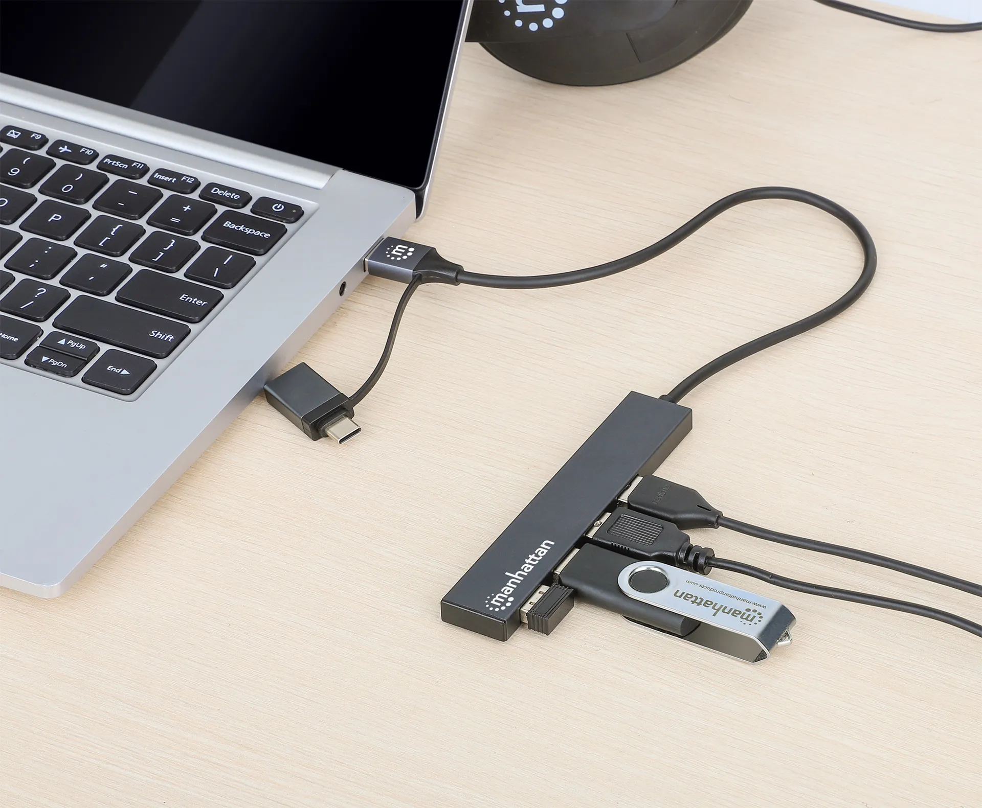 Manhattan 181006 Schnittstellen-Hub USB 3.2 Gen 1 (3.1 Gen 1) Type-A 5000 Mbit/s Grau – Bild 5
