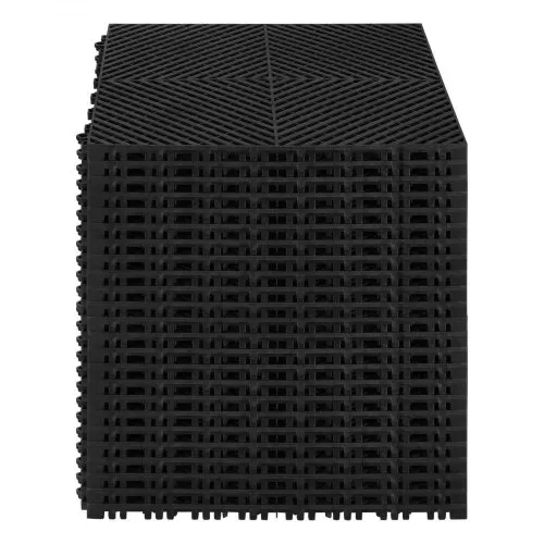 VEVOR 24 x ineinandergreifende Drainagematte Duschmatte 415 x 415 mm modulares ineinandergreifende Bodenmatten 17,6 mm dicke Drainagematten, rutschfeste Drainage-Bodenfliesen, für Garage Schwarz – Bild 8