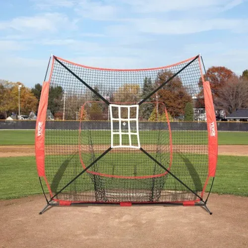 VEVOR 244 x 106 x 211 cm Baseball-Softball-Übungsnetz, Baseball-Trainingsnetz, Schlagen, Fangen, Pitchen, Backstop-Baseballausrüstung mit Bogenrahmen, Tragetasche, Schlagzone, Ball, Ballsammler – Bild 7