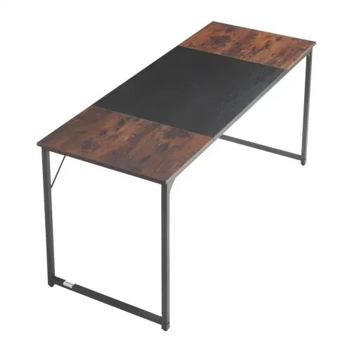 VEVOR Computertisch Bürotisch Schreibtisch (160 x 60 cm Tischplatte), moderner Arbeitstisch mit Metallrahmen & 68 kg Tragkraft für Homeoffice Arbeitszimmer Schlafzimmer Wohnzimmer, Braun Schwarz – Bild 9