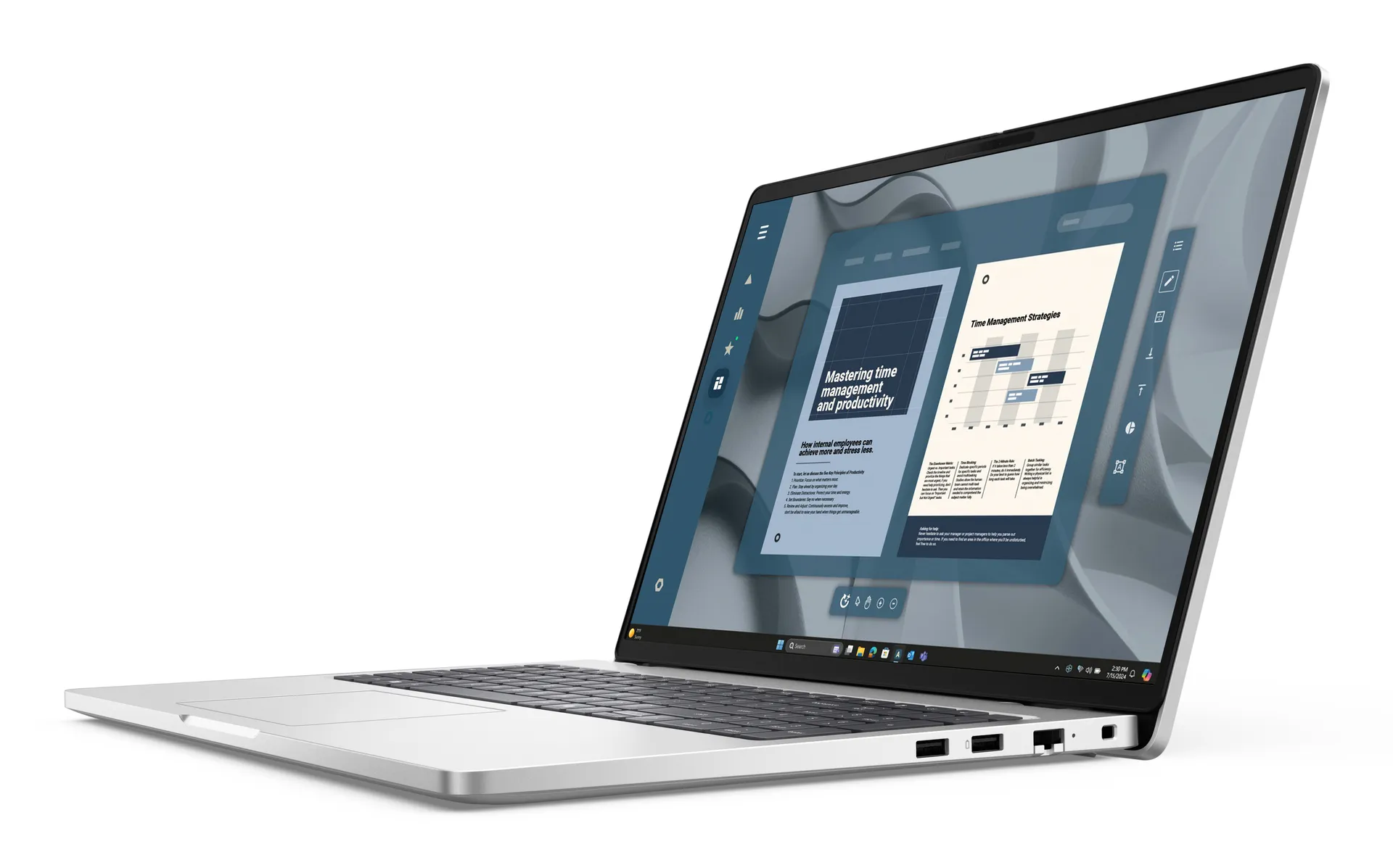 DELL Pro 16 PC16255 Copilot+ PC AMD Ryzen AI 7 PRO 350 Laptop 40,6 cm (16") Full HD+ 16 GB DDR5-SDRAM 512 GB SSD Wi-Fi 6E (802.11ax) Windows 11 Pro Deutsch Platin – Bild 3