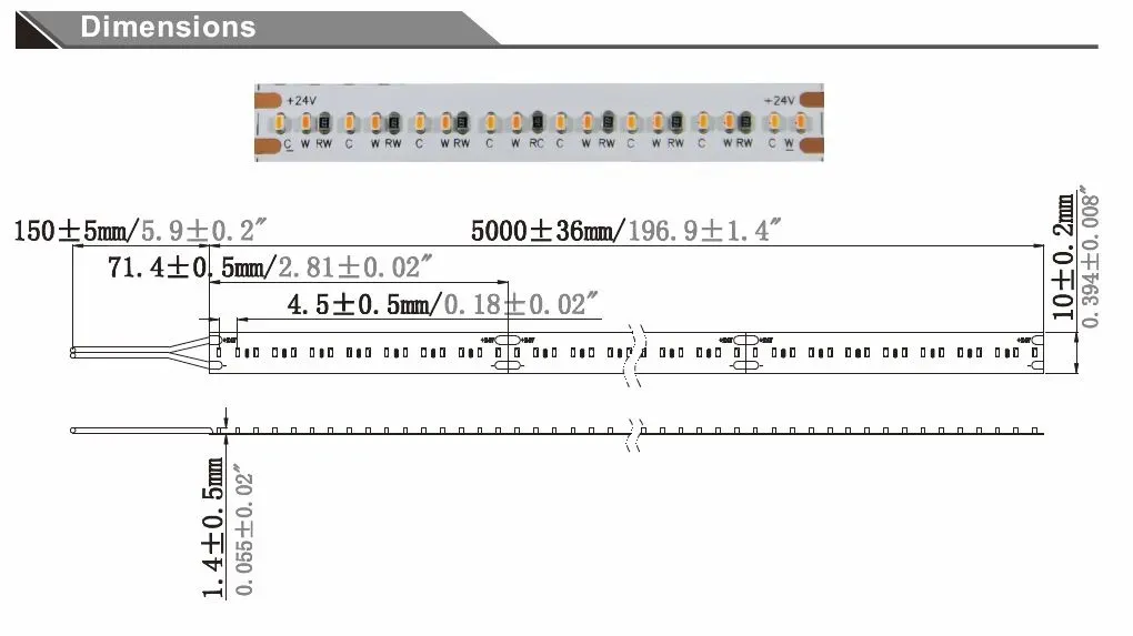 Synergy 21 LED Flex Strip 2210 - 224 WW DC24V 100W IP20 CRI>90 2110 dim to warm – Bild 3