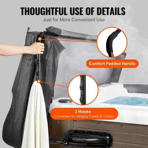VEVOR Whirlpool-Abdeckungslifter, Spa-Abdeckungslifter, Breite 175-255 cm Verstellbar, Beidseitig oben installiert, Whirlpoolabdeckung-Hebevorrichtung für Badewannen, Whirlpools, Spa – Bild 4