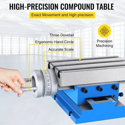 VEVOR MX-75 multifunktions Fräs-Arbeitstisch 185 x 100 mm Fräsen Arbeitstisch X 80 mm Y 75 mm Kreuztisch Tischbohrmaschine für Bohr- und Fräsmaschinen (MX-75) – Bild 2