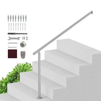 VEVOR Handläufe für Außentreppen, 47,3 Zoll/120 cm Terrassengeländer-Set zur Wand- und Bodenmontage, Geländer für Außentreppen mit Installationsset, Handläufe für Senioren, Verandageländer und Terrassengeländer-Set, Silber VEVOR Handläufe für Außentreppen, 47,3 Zoll/120 cm Terrassengeländer-Set zur Wand- und Bodenmontage, Geländer für Außentreppen mit Installationsset, Handläufe für Senioren, Verandageländer und Terrassengeländer-Set, Silber