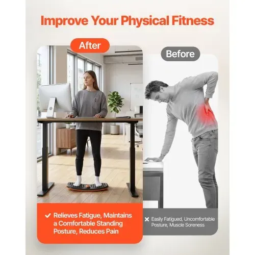 VEVOR Balance Board für Erwachsene (60 cm), Wackelbrett bis 200 kg Belastbar, Kompaktes Balance-Trainingsgerät mit Massagenoppen für Core-Workouts Stehpultübungen Heim-Fitnessstudio Büro, Schwarz VEVOR Balance Board für Erwachsene (60 cm), Wackelbrett bis 200 kg Belastbar, Kompaktes Balance-Trainingsgerät mit Massagenoppen für Core-Workouts Stehpultübungen Heim-Fitnessstudio Büro, Schwarz