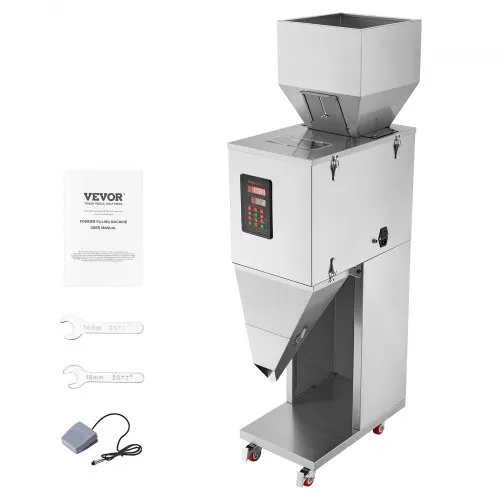 VEVOR Partikelfüllmaschine, 20–5000 g, automatische Füllmaschine mit Fußpedal, Edelstahl-Wiegefüllmaschine, Wiegefüller für Bohnen, Samen, Körner, Tee, Granulatverpackung VEVOR Partikelfüllmaschine, 20–5000 g, automatische Füllmaschine mit Fußpedal, Edelstahl-Wiegefüllmaschine, Wiegefüller für Bohnen, Samen, Körner, Tee, Granulatverpackung