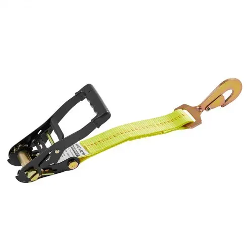 VEVOR Radspanngurt Befestigungsgurt (50,8 x 2438,4 mm) mit Federhaken & 4540 kg Zugfestigkeit & 1512 kg Tragfähigkeit, Motorrad-Spannsystem Radsicherungsgurt Reifengurt für SUVs Anhänger Gelb – Bild 9