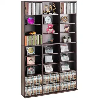 VEVOR Medienaufbewahrungsschrank, 9-lagiges DVD-Regal für bis zu 756 CDs, verstellbare CD-Regale mit 27 Fächern, schützt und organisiert Musik-, Film-, Videospiel- oder Erinnerungssammlungen, Espresso VEVOR Medienaufbewahrungsschrank, 9-lagiges DVD-Regal für bis zu 756 CDs, verstellbare CD-Regale mit 27 Fächern, schützt und organisiert Musik-, Film-, Videospiel- oder Erinnerungssammlungen, Espresso