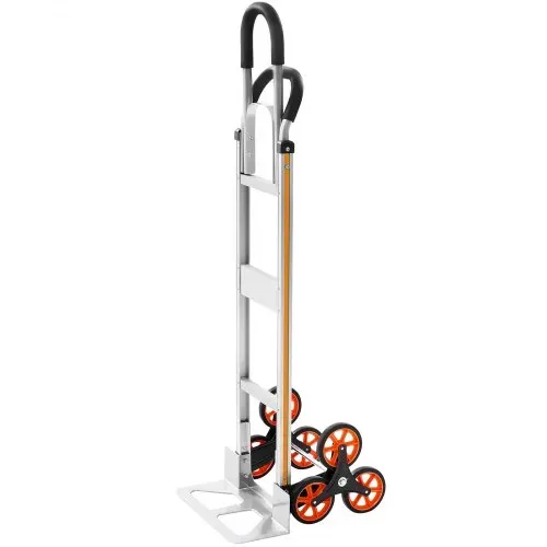 VEVOR Treppensackkarre Klappbar, Sackkarre 150 kg Tragkraft, Treppensteiger aus Aluminiumlegierung mit Teleskopgriff, 6 Rädern & 2 Spanngurten, Stapelkarre für Haushalt, Einkauf & Lager – Bild 9