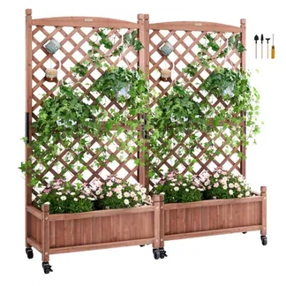 VEVOR 2x Pflanzkasten mit Rankgitter 75 x 33 x 156 cm Blumenkasten mit Spalier Hochbeet Tanne Pflanzbeet 50 kg Tragfähigkeit des Einzelrahmens Gartenbeet Blumenbeet für Hofdekoration Balkonbegrünung VEVOR 2x Pflanzkasten mit Rankgitter 75 x 33 x 156 cm Blumenkasten mit Spalier Hochbeet Tanne Pflanzbeet 50 kg Tragfähigkeit des Einzelrahmens Gartenbeet Blumenbeet für Hofdekoration Balkonbegrünung