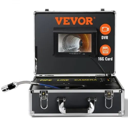 VEVOR Kanalkamera, 20 m, 17,8 cm Bildschirm, Rohrinspektionskamera mit DVR-Funktion, IP68-Kamera, 12 einstellbare LEDs, mit 16 GB SD-Karte für Abwasserleitungen, Abflussrohre – Bild 8