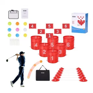 VEVOR Golfspiel Set, 6-Loch-Golfplatz, Übungsspiele für Golf im Eimer, Golf-Chipping-Spiel für den Außenbereich, tragbares Outdoor-Golfspiel, Ideal für Rasen, Hof, Camping, Park, Strand VEVOR Golfspiel Set, 6-Loch-Golfplatz, Übungsspiele für Golf im Eimer, Golf-Chipping-Spiel für den Außenbereich, tragbares Outdoor-Golfspiel, Ideal für Rasen, Hof, Camping, Park, Strand