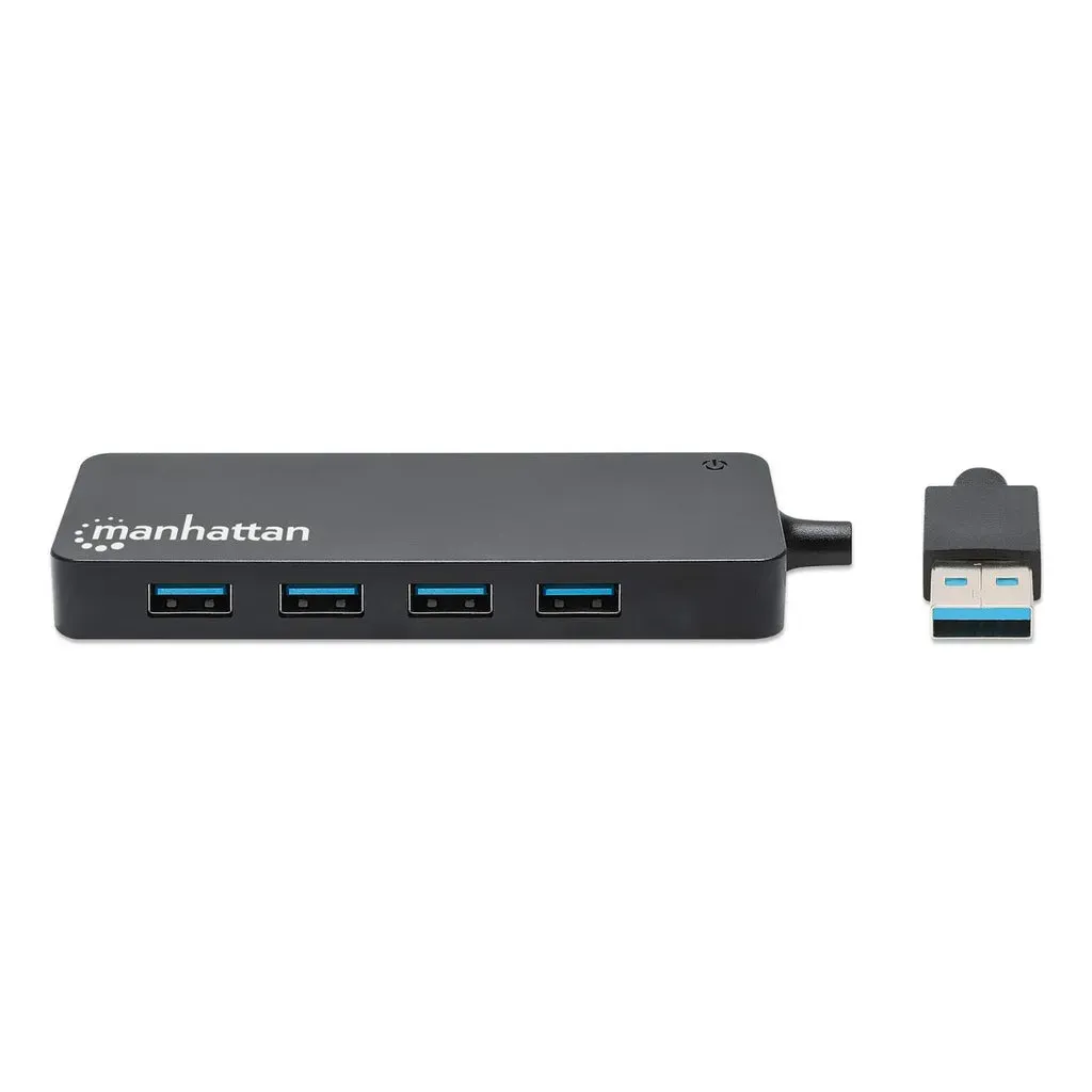 Manhattan 4-Port USB 3.2 Gen 1 Hub, USB-A-Stecker auf 4 x USB-A-Buchse, 5 Gbit/s Datenübertragungsraten, Stromversorgung über USB, schwarz – Bild 3