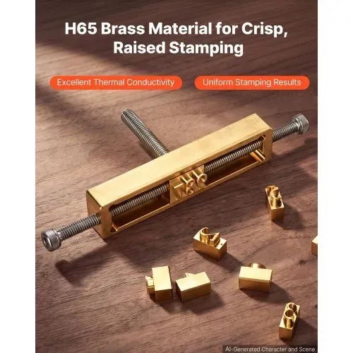 VEVOR Heißpräge-Zahlen Messing-Prägewerkzeuge 10-tlg. Set Zahlenprägeform, Kompatibel mit VEVOR Stanzmaschine, 0 bis 9, T-Nut-Design, mit Rahmen Sechskantschlüssel Muttern Schrauben Halterung Pinzette – Bild 3
