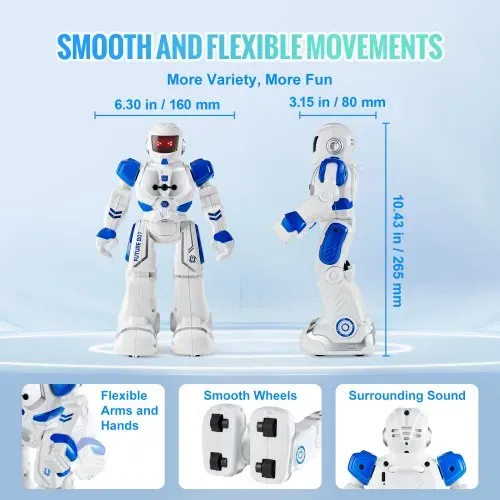 VEVOR RC-Roboterspielzeug für Kinder, programmierbarer, ferngesteuerter Smart-Roboter mit Gestenerkennung, interaktiver laufender, singender und tanzender Roboter für Jungen und Mädchen im Alter von 3, 4, 5, 6, 7, 8, 10 und 12 Jahren, Geburtstagsgeschenk – Bild 5