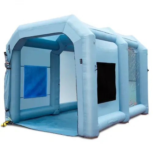 VEVOR Farbkabine DIY Sprühmalerei Sprühfarbe Schutzzelt 950 W, Blau 4 x 2,2 x 2,35 m Lackierzelt 210D Oxford-Gewebe Sprühfarbe Zelt Tragbare Sprühfarbe Farbstand DIY-Sprühmalerei – Bild 8