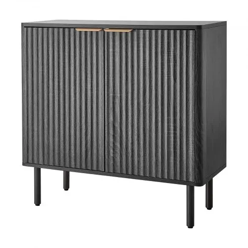 VEVOR Sideboard Küchenschrank mit 2 Ablageflächen, Buffetschrank im mittelalterlichen Stil für Wohnzimmer Eingangsbereich Küche, Aufbewahrungsschrank 80 x 37,5 x 80 cm Küchenbuffet Schwarz – Bild 8