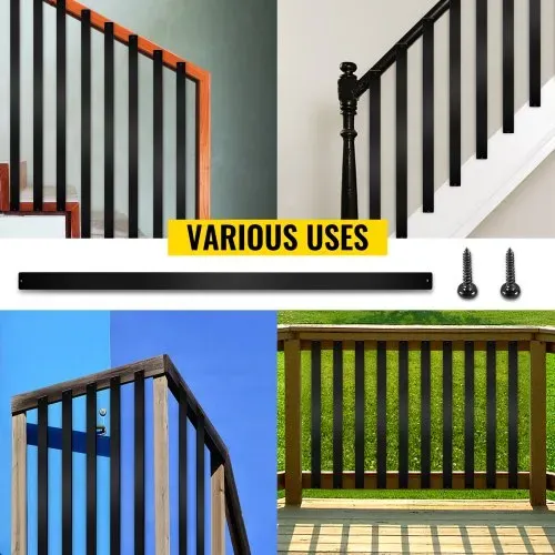 VEVOR Terrassenbaluster, 16er-Pack Metall-Terrassenspindeln, 29,5 x 1 Zoll Treppenbaluster mit Schrauben, Terrassengeländer aus Aluminiumlegierung für Holz- und Verbundterrassen, stilvoller Baluster für Außentreppenterrassen – Bild 6
