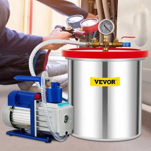 VEVOR Vakuumpumpe Unterdruckpumpe Vakuumkammer-Kit 19L 142L/min 1/3PS 1-stufig – Bild 7