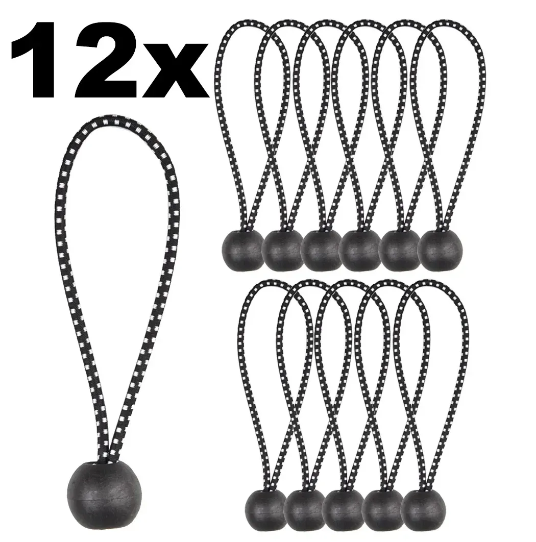 Spanngummi mit Kugel, 12er Pack Elastisch, Länge 12cm, schwarz Spanngummi mit Kugel, 12er Pack Elastisch, Länge 12cm, schwarz