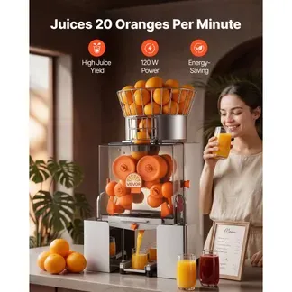 VEVOR Gewerbliche Orangenpresse Edelstahl Zitruspresse 120 W PC-Abdeckung, Saftpresse für bis zu 20 Orangen pro Minute, Entsafter für Zitronen Zitrusfrüchte Granatäpfel mit 2 Schalenbehältern VEVOR Gewerbliche Orangenpresse Edelstahl Zitruspresse 120 W PC-Abdeckung, Saftpresse für bis zu 20 Orangen pro Minute, Entsafter für Zitronen Zitrusfrüchte Granatäpfel mit 2 Schalenbehältern