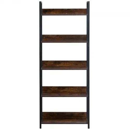 VEVOR Bücherregal aus Metall, 5-stöckiges rechteckiges Industrie-Bücherregal, kleines rustikales Aufbewahrungsregal mit offenen Regalen, freistehendes Ausstellungsregal Lagerregal, Schlafzimmer – Bild 8