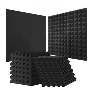 VEVOR Akustikschaumstoff Akustikpaneele, 24er-Set 30 x 30 x 5 cm, Pyramidenförmige schalldichte Wandpaneele, Akustikplatten, Akustikschaumstoff-Matten für Studiowände und -decken, Schwarz VEVOR Akustikschaumstoff Akustikpaneele, 24er-Set 30 x 30 x 5 cm, Pyramidenförmige schalldichte Wandpaneele, Akustikplatten, Akustikschaumstoff-Matten für Studiowände und -decken, Schwarz
