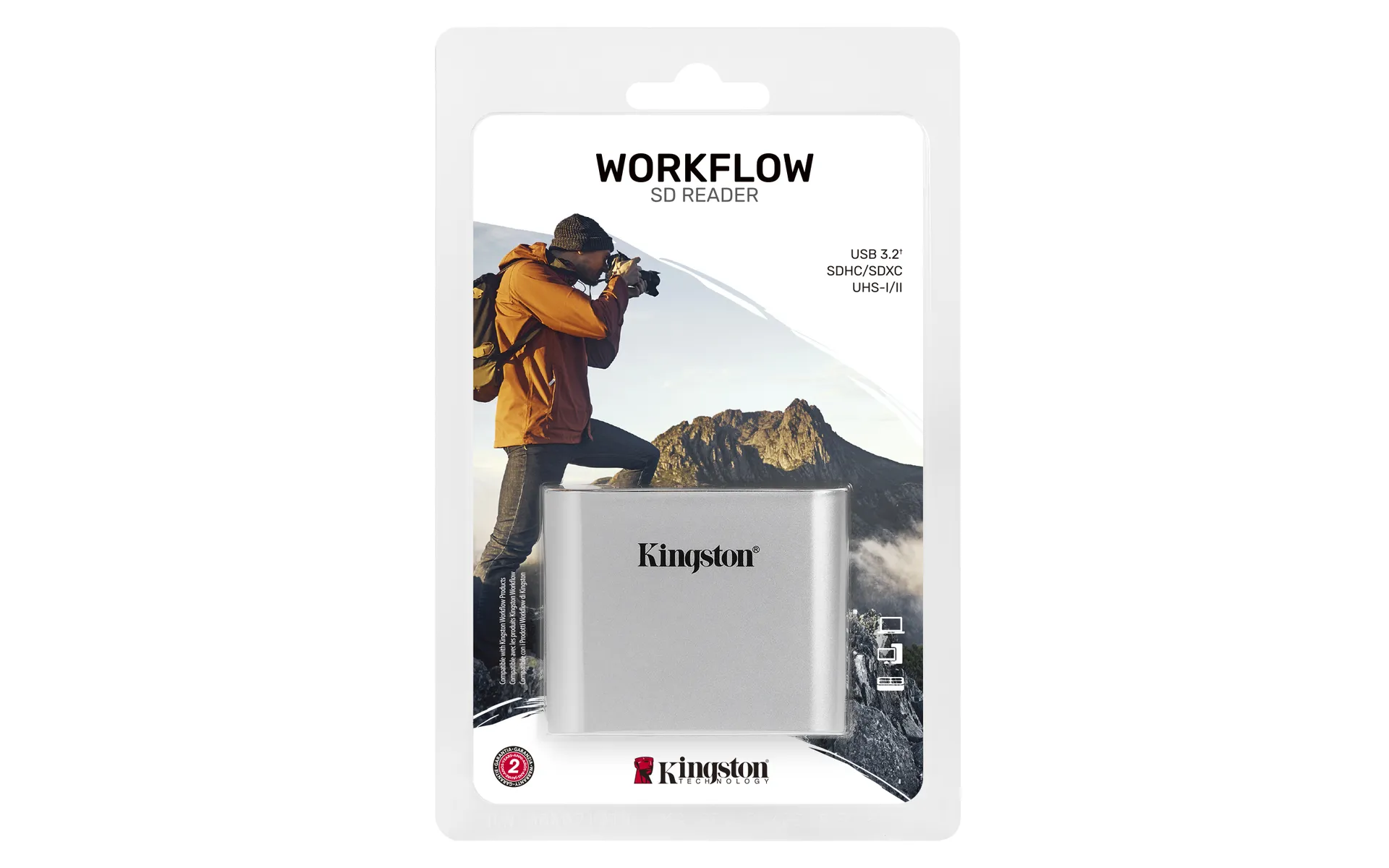 Kingston Technology USB 3.2 Gen1 Workflow SDHC/SDXC UHS-II Speicherkartenlesegerät mit 2 Steckplätzen – Bild 3