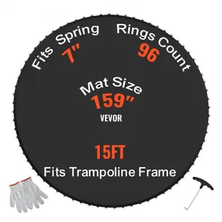 VEVOR Ersatz-Trampolinmatte Sprungmatte passend für 457 cm Rahmen, universelle Sprungmatte verstärkte UV-beständige Matte mit Federwerkzeug und langlebigen V-Ringen, passend für 17,8 cm Federlänge VEVOR Ersatz-Trampolinmatte Sprungmatte passend für 457 cm Rahmen, universelle Sprungmatte verstärkte UV-beständige Matte mit Federwerkzeug und langlebigen V-Ringen, passend für 17,8 cm Federlänge