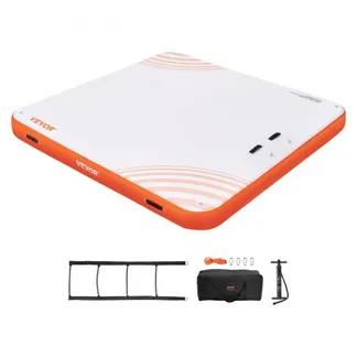 VEVOR Aufblasbares Schwimmdock, 2,13 x 2,13 m, aufblasbare Dockplattform, rutschfeste Wasser-Schwimmdockmatte mit tragbarer Tragetasche und abnehmbarer Leiter, Schwimmplattform-Inselfloß für Pool VEVOR Aufblasbares Schwimmdock, 2,13 x 2,13 m, aufblasbare Dockplattform, rutschfeste Wasser-Schwimmdockmatte mit tragbarer Tragetasche und abnehmbarer Leiter, Schwimmplattform-Inselfloß für Pool