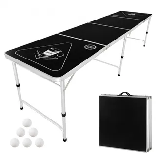 VEVOR tragbarer Beer Pong Tisch klappbar (240 x 60 x 52/70 cm), Beerpong Tisch mit Tragegriffen & 6 Pong-Bällen, höhenverstellbarer Heckklappentisch für Büro Heckklappenparty Reisen und Camping VEVOR tragbarer Beer Pong Tisch klappbar (240 x 60 x 52/70 cm), Beerpong Tisch mit Tragegriffen & 6 Pong-Bällen, höhenverstellbarer Heckklappentisch für Büro Heckklappenparty Reisen und Camping