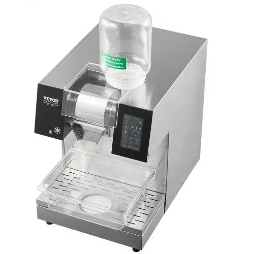 VEVOR Kommerzielle Schneeflocken-Eismaschine Schneeeisbereiter, 240 kg/24h Schneeflocken-Eismaschine, Edelstahl-Eisrasierer, elektrischer Schneekegel-Maker, Flüssigkeitskühlsystem mit Touch-LCD – Bild 8