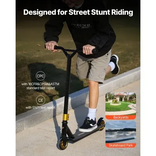 VEVOR Stunt Scooter, komplette Trick-Scooter für Kinder im Alter von 11–13 Jahren, Teenager, Jungen und Mädchen, Freestyle-Street-Rider für Fortgeschrittene und Anfänger, leichtes Aluminiumdeck – Bild 5