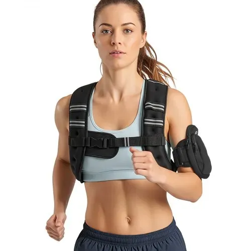VEVOR Gewichtsweste 2,79 kg Trainingsweste mit Reflektorstreifen, Verstellbarer Schnalle & Praktischen Aufbewahrungstaschen, Fitnessweste für Krafttraining, Laufen, Joggen, Fitness & Muskelaufbau – Bild 8