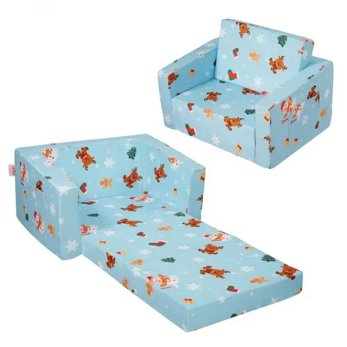 VEVOR Kindersofa 2 in 1 umwandelbares Kindersofa zum Liegestuhl, ausklappbarer Kindersofa-Sessel, Kleinkind Armlehnenstuhl-Bett, zusammenklappbares Kinderspielsofa, mit weihnachtlichem Muster VEVOR Kindersofa 2 in 1 umwandelbares Kindersofa zum Liegestuhl, ausklappbarer Kindersofa-Sessel, Kleinkind Armlehnenstuhl-Bett, zusammenklappbares Kinderspielsofa, mit weihnachtlichem Muster
