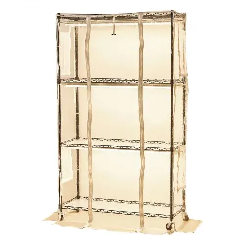 VEVOR Pflanzenregal mit Wachstumslicht, 4-stufiger Pflanzenständer mit transparenter Abdeckung, Timer & Hygrometer, 180W Vollspektrum-Lichter, Blumenregal für Zimmerpflanzen 90x35x150 cm – Bild 10