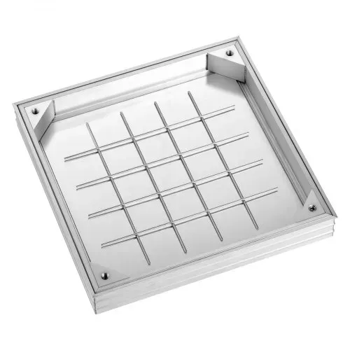 VEVOR Schachtabdeckung mit Rahmen 40 x 40 cm, Unsichtbarer Schachtdeckel Auspflasterbarer Klärgrubendeckel aus Aluminiumlegierung für Integrierten Abflusskanal auf Gehwegen in Gärten auf Terrasse – Bild 8