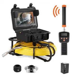VEVOR Kanalkamera mit 512-Hz-Ortung, 91,5 m, 23 cm Rohrinspektionskamera mit DVR-Funktion, IP68-Kamera mit 12 einstellbaren LEDs, einer 16-GB-SD-Karte für Abwasserleitungen, Haus, Kanal, Abflussrohr VEVOR Kanalkamera mit 512-Hz-Ortung, 91,5 m, 23 cm Rohrinspektionskamera mit DVR-Funktion, IP68-Kamera mit 12 einstellbaren LEDs, einer 16-GB-SD-Karte für Abwasserleitungen, Haus, Kanal, Abflussrohr