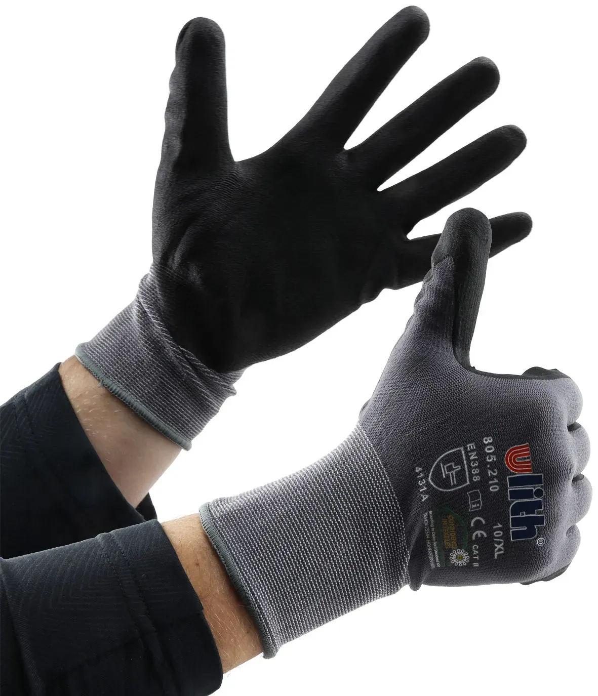 Profi Arbeits-Handschuhe mit Kautschuk- Beschichtung, Ökotex 100, Größe 10 / XL Profi Arbeits-Handschuhe mit Kautschuk- Beschichtung, Ökotex 100, Größe 10 / XL